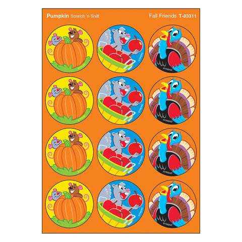 Fall Friends/Pumpkin Stinky Stickers, 48 Count