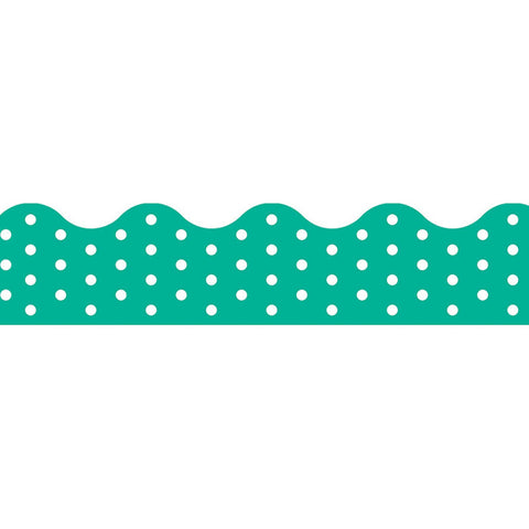 Polka Dots Teal Terrific Trimmers, 39 Ft