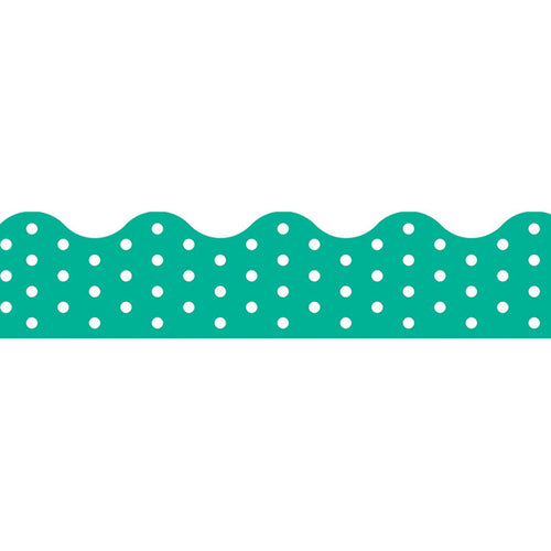 Polka Dots Teal Terrific Trimmers, 39 Ft