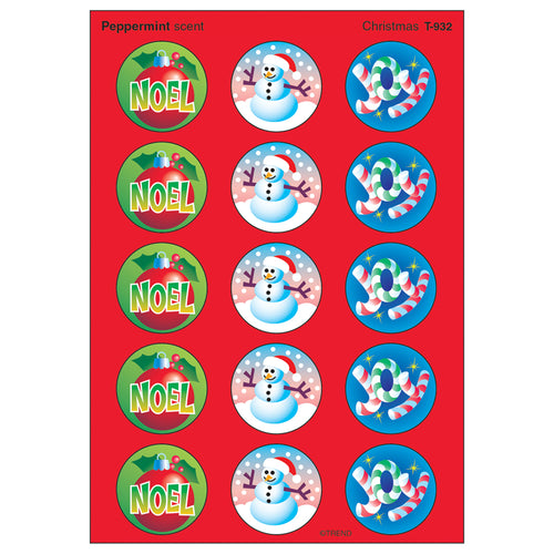 Christmas/Peppermint Stinky Stickers, 60 Ct.