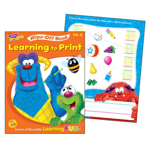 Learning To Print Furry Friends Wipe-Off Book, 28 Pgs