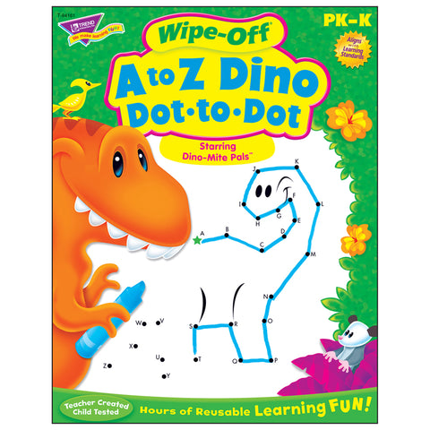 A To Z Dino Dot-To-Dot Dino-Mite Pals Wipe-Off Book