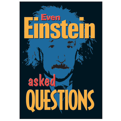 Even Einstein Asked Questions Argus Poster, 13.375 X 19