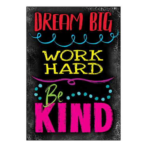 Dream Big Work Hard Be Kin Argus Poster, 13.375 X 19D