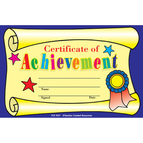 Certificate Of Achievement, 25/Pkg