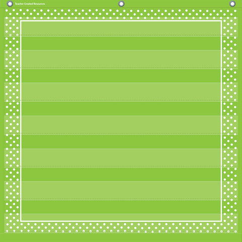 Lime Polka Dots 7 Pocket Chart (28 X 28)