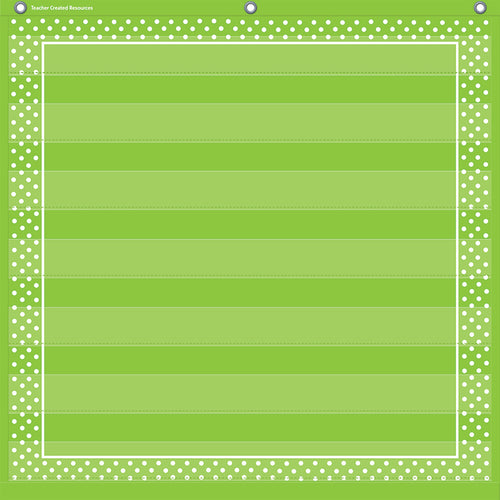 Lime Polka Dots 7 Pocket Chart (28 X 28)