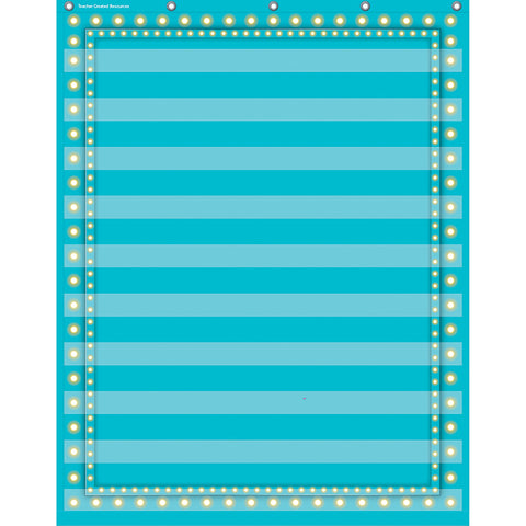 Light Blue Marquee 10 Pocket Chart (34 X 44)