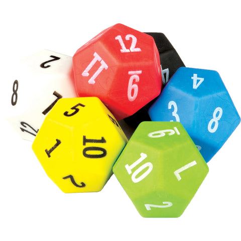 12 Sided Dice,Pack Of 6