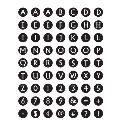 Black &amp; White Alphabet Mini Stickers