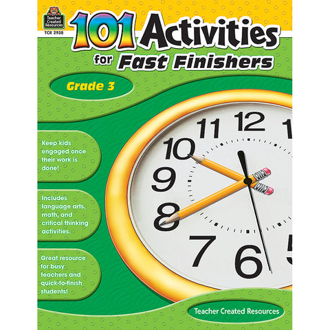 101 Activities For Fast Finishers Book, Grade 3