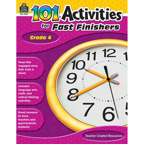 101 Activities For Fast Finishers Book, Grade 4