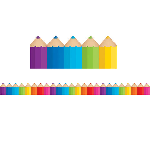 Colored Pencils Die-Cut Border Trim