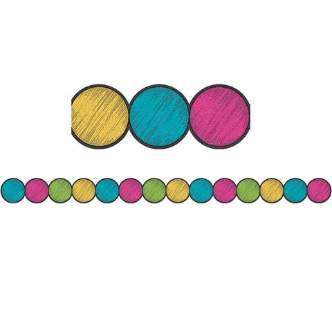 Chalkboard Brights Circles Die-Cut Border Trim