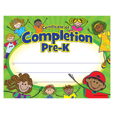 Pre-K Certificate Of Completion
