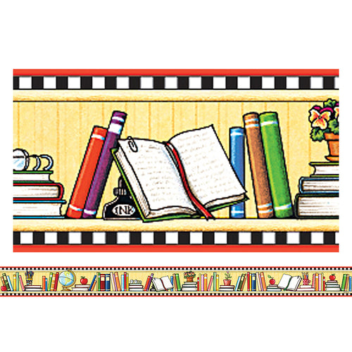 We Love Books Straight Border Trim From Mary Engelbreit, 3" X 35"