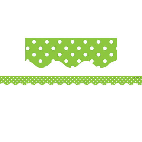 Lime Mini Polka Dots Border Trim