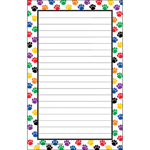 Colorful Paw Prints Notepad