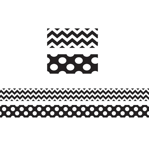 Black &amp; White Chevrons Double-Sided Border