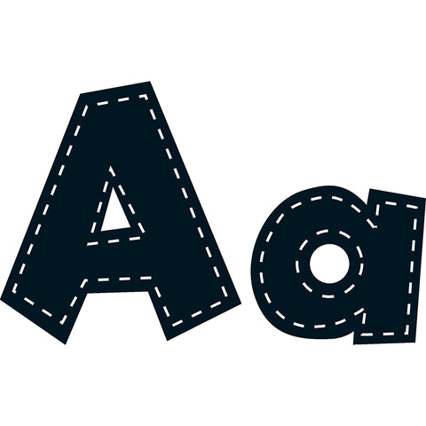 4 Fun Font Letters, Black Stitch
