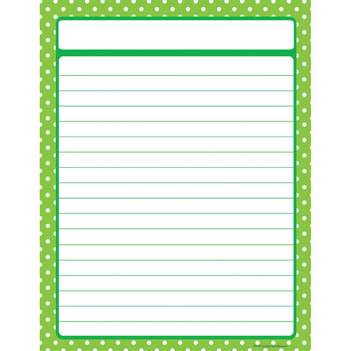 Lime Polka Dots Lined Chart