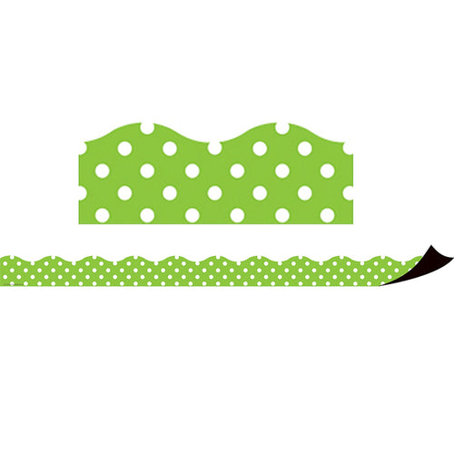 Magnetic Borders, Lime Polka Dots