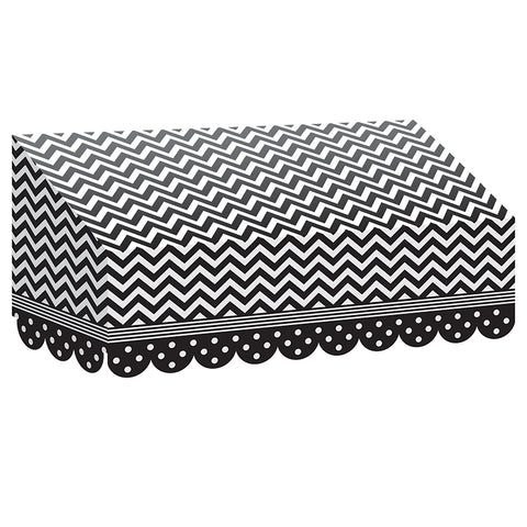Black &amp; White Chevrons And Dots Awning