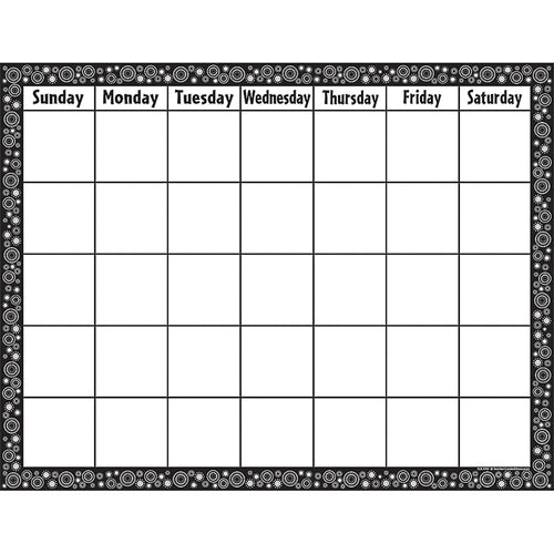 Black/White Crazy Circles Calendar Chart