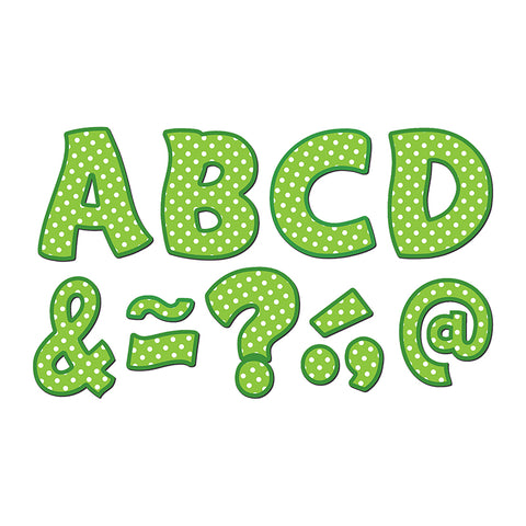 Lime Polka Dots Funtastic Font 3 Magnetic Letters