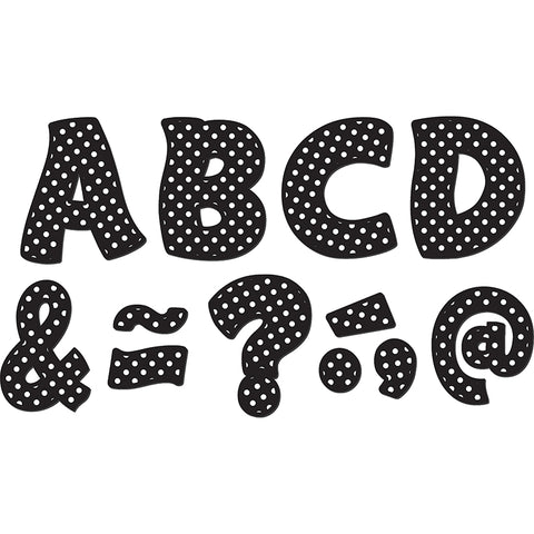 Black Polka Dots Funtastic Font 3 Magnetic Letters