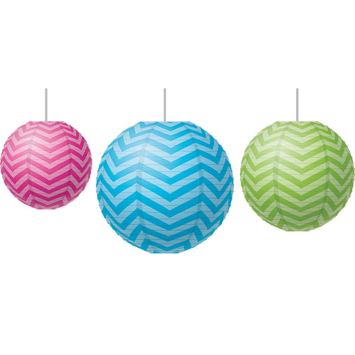 Chevron Paper Lanterns, Pack Of 3