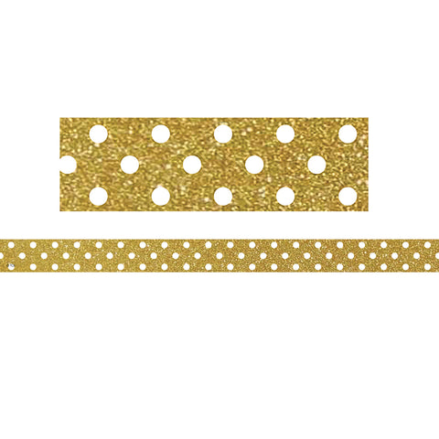 Clingy Thingies Gold With White Polka Dots Strips
