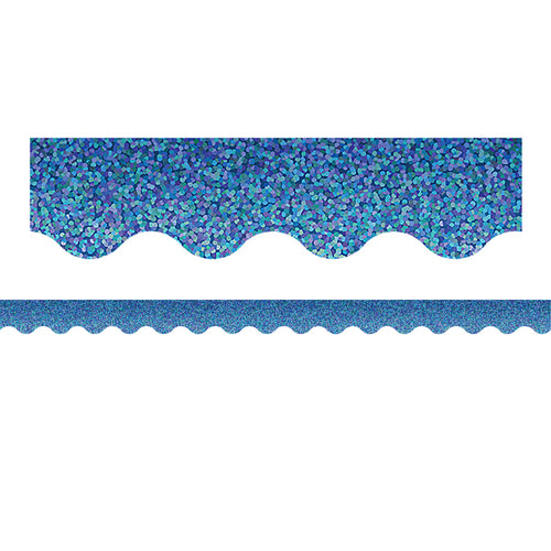 Blue Sparkle Scalloped Border Trim