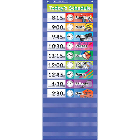Scholastic Daily Schedule Pocket Chart, 17 Pieces