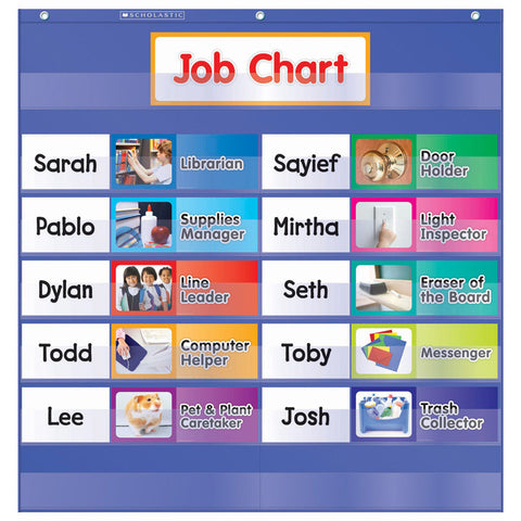Scholastic Class Jobs Pocket Chart With Cards