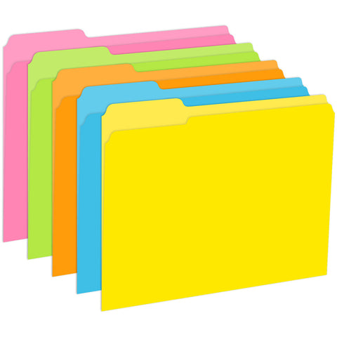 File Folders, Brite Colors, 10/Pkg