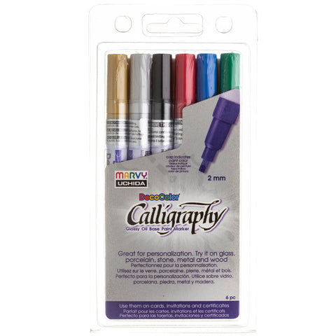 Calligraphy Paint Marker Set, 6 Colors