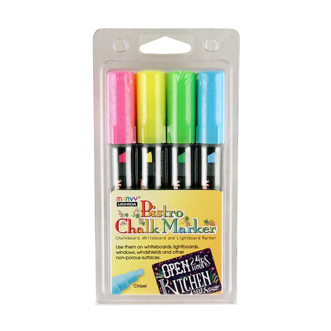 Chisel Tip Chalk Marker Set - Fluorescent Colors